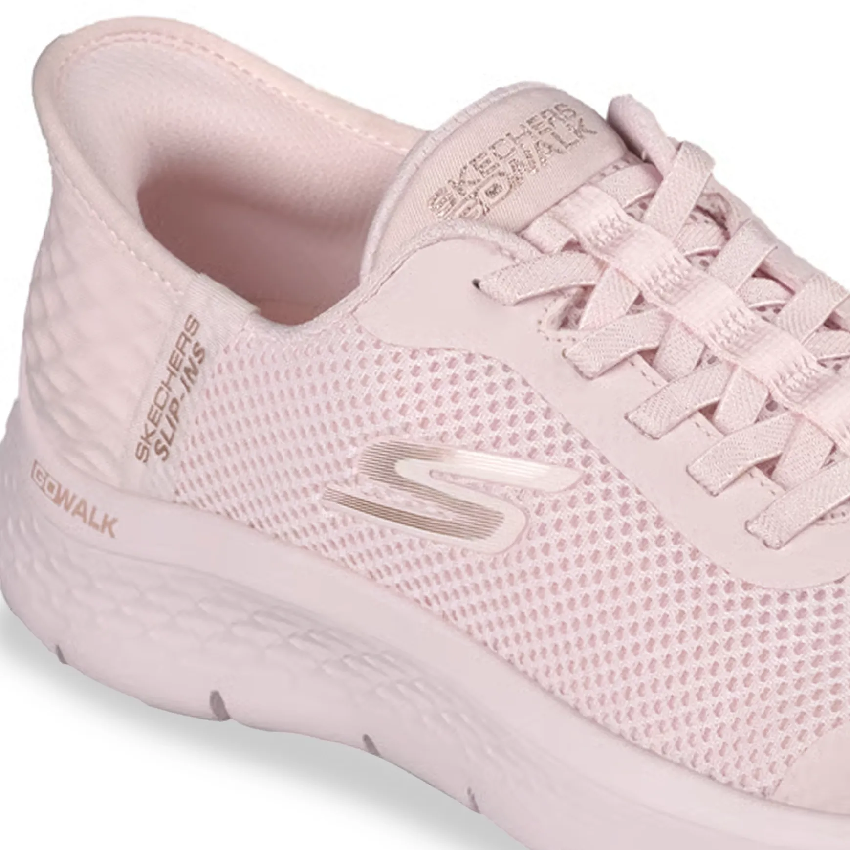 Tênis Skechers Go Walk Flex Grand feminino rosa com destaque para design e tecnologia